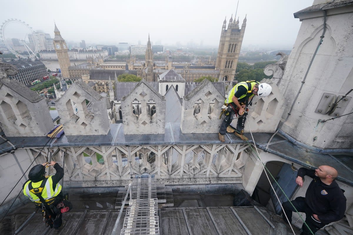 A survey of the West Towers at Westminster Abbey (PA)