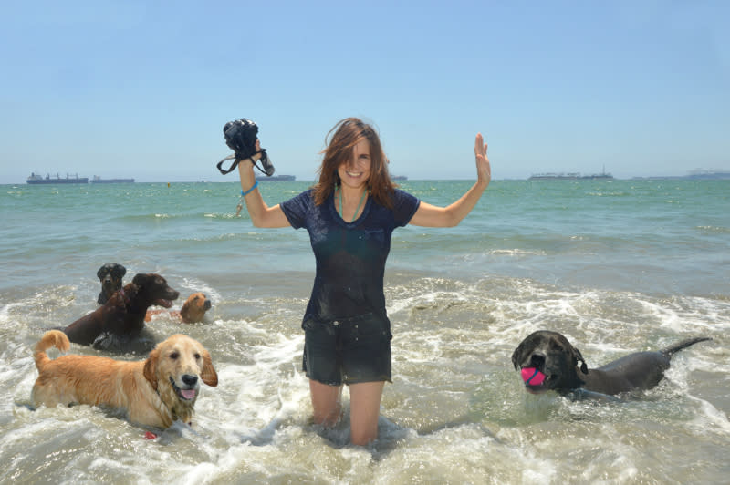 <p>Lara Jo Regan at Rosie’s Dog Beach in Long Beach, Calif. (Photo: David DiMichele) </p>