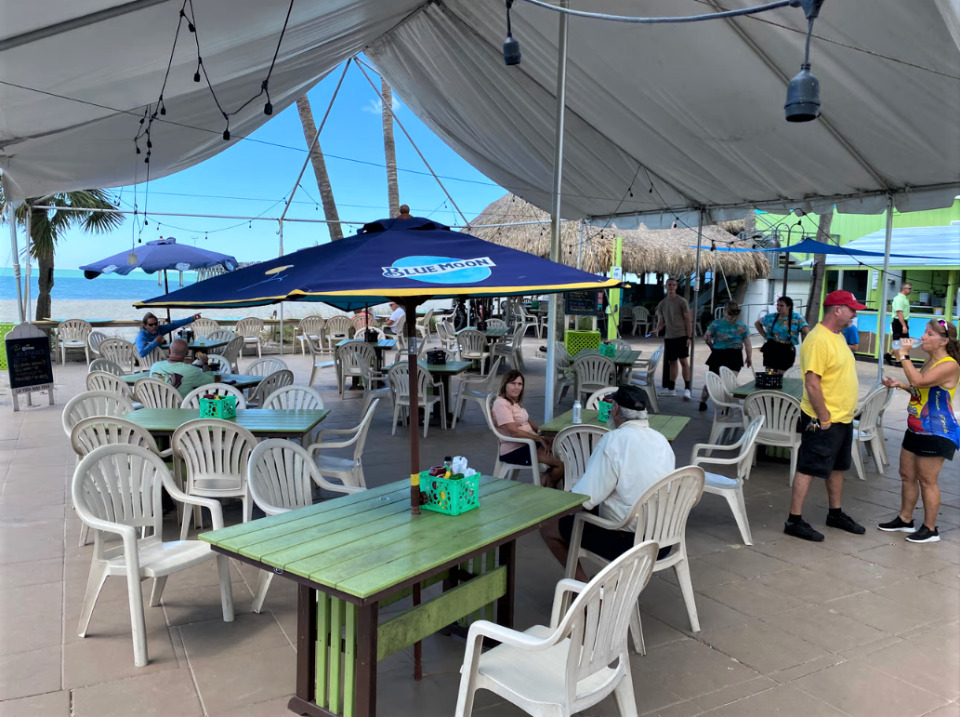 Sharky's on the Pier, pictured here after Hurricane Ian hit, is open for temporary service from 12:30 to 5 p.m. daily and located at the south side of Sharky's on the Pier" (1600 Harbor Drive S., Venice), Venice Pier Group noted in an email sent Saturday evening. "We'll have a limited food menu available, plus select beer, wine, liquor and soda options. Cash is preferred because "internet service is extremely spotty, so our credit card reader may not work well."