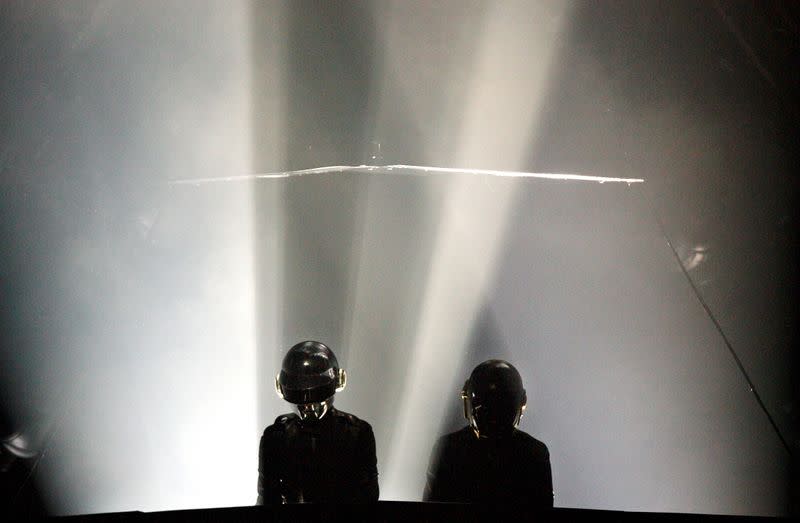 FILE PHOTO: France's electronic music artists Daft Punk perform at the Santiago Urbano Electronico Festival