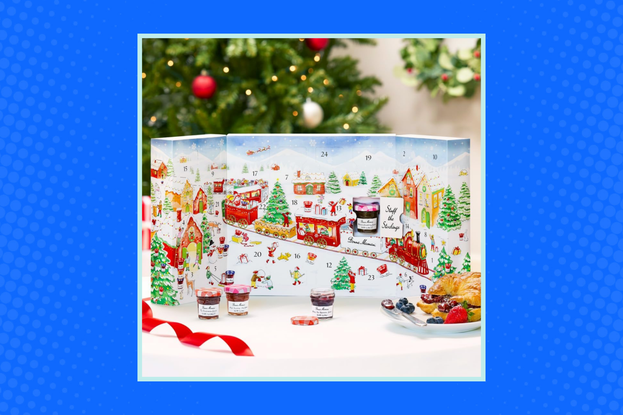 Bonne Maman advent calendar on blue background 