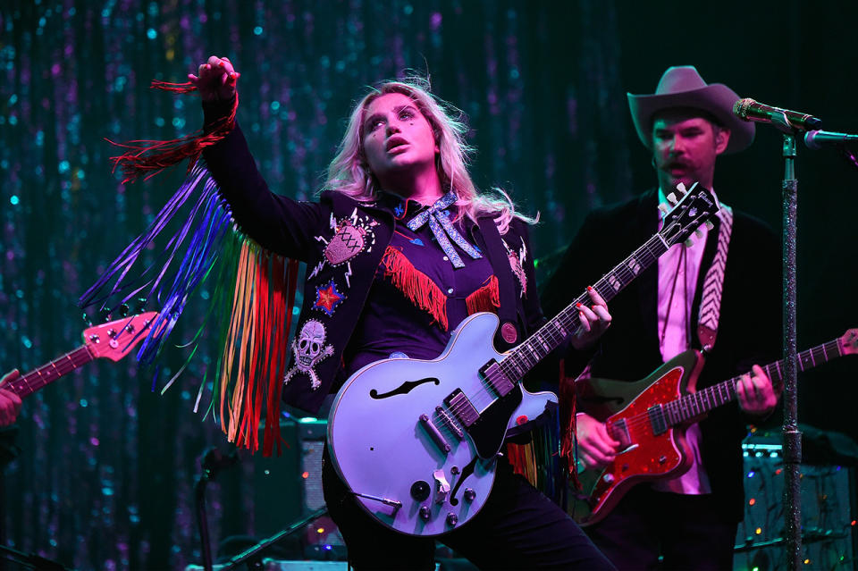 <p>Kesha performs onstage during the 2017 Firefly Music Festival on June 17, 2017 in Dover, Delaware. (Photo by Kevin Mazur/Getty Images for Firefly) </p>