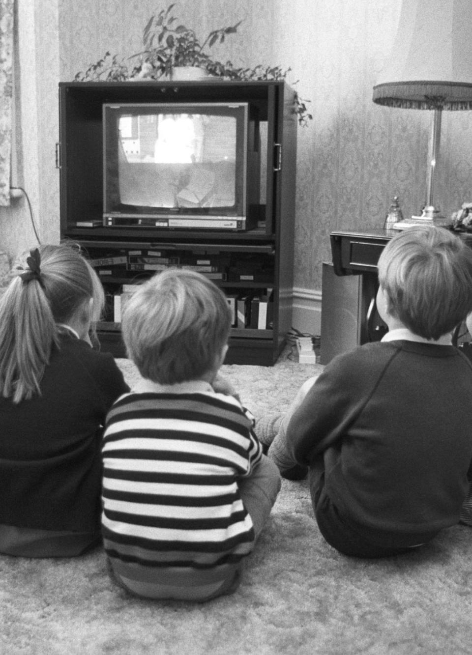 Children watching television.