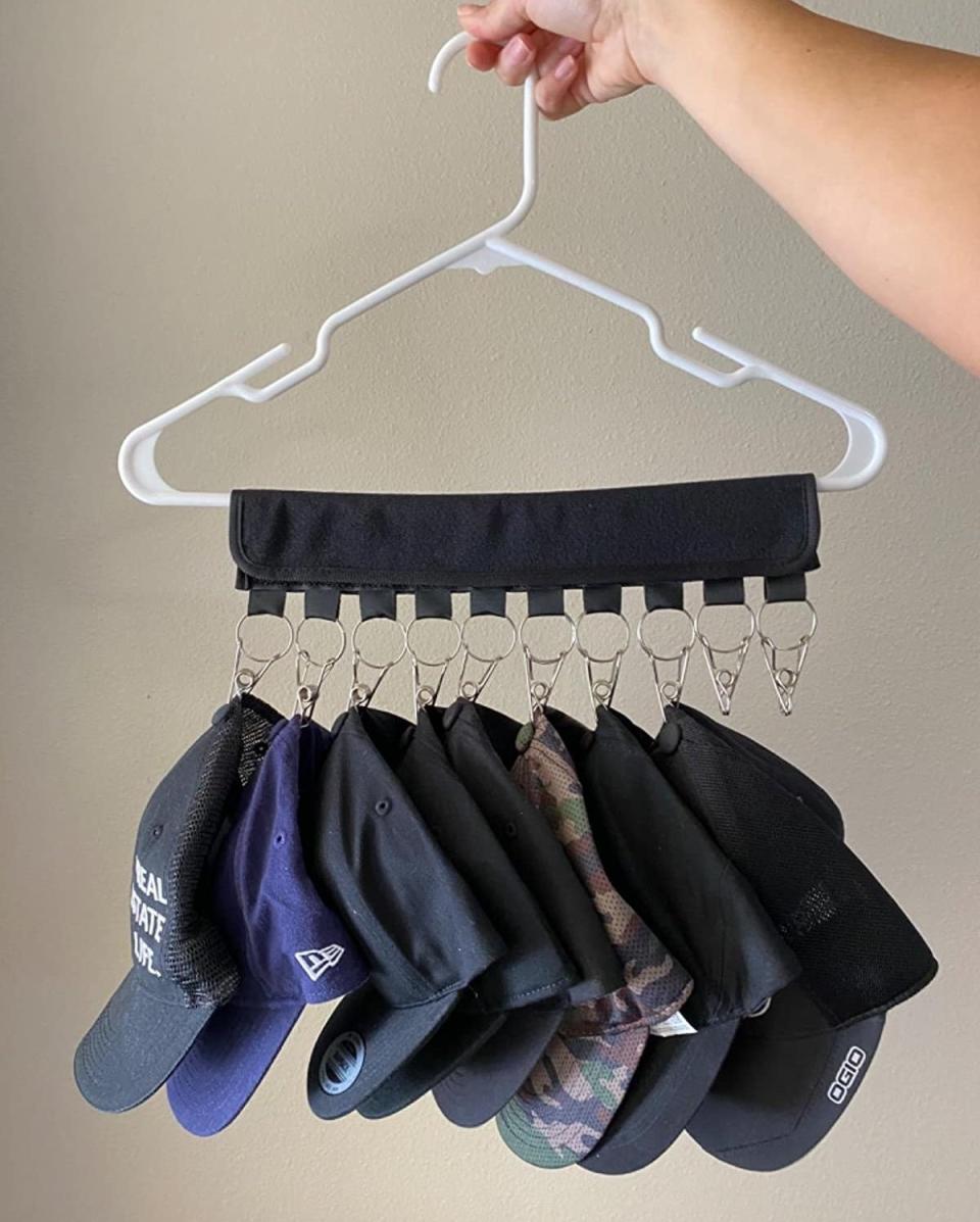 reviewer photo showing hat organizer 