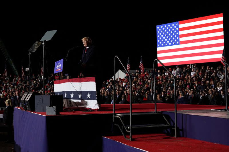 Donald Trump holds a rally in Conroe, Texas