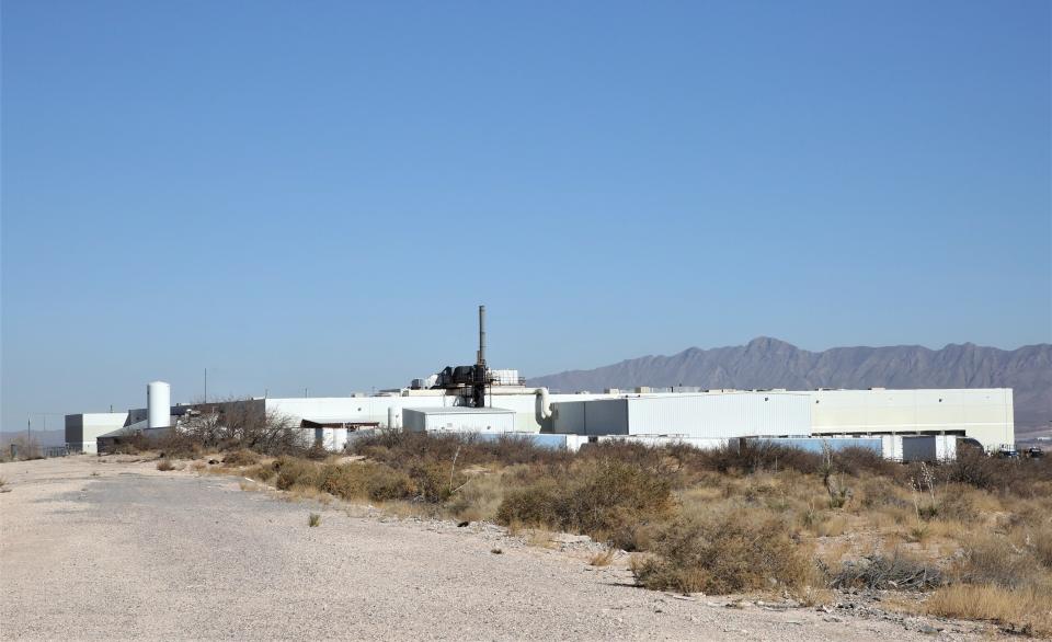The Sterigenics medical equipment sterilization facility in Santa Teresa, New Mexico, with the Franklin Mountains in the background, is seen Jan. 4, 2021.