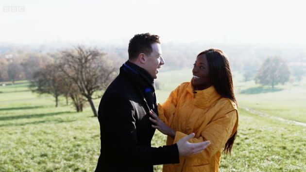 Kai and AJ poked fun at romance rumours during their Strictly VT (Photo: BBC)