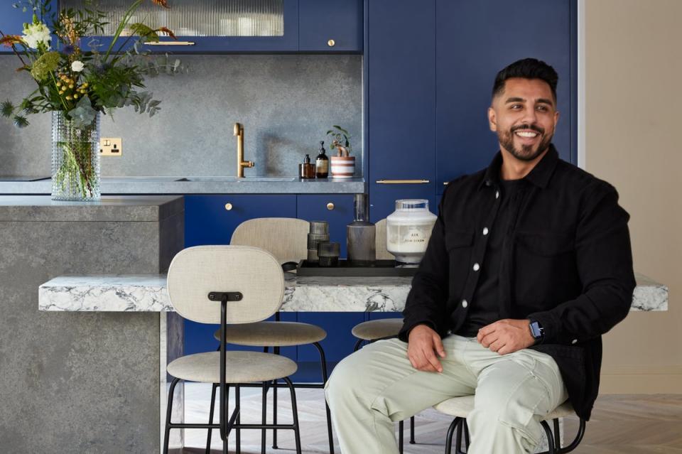 Interior designer Omar Bhatti bought a loft-style apartment at Goodluck Hope in east London (Chris Snook)