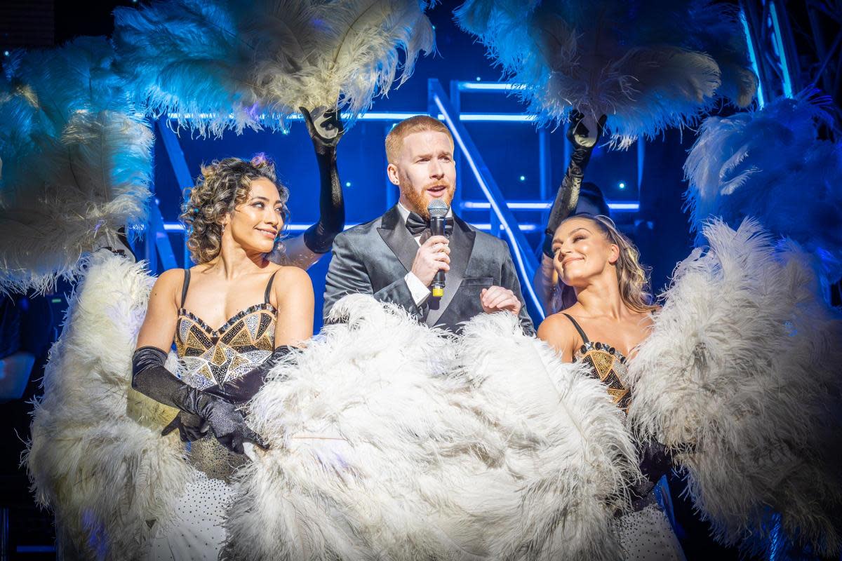 Karen Hauer, Neil Jones and Jowita Przystal during dress rehearsals for The Strictly Tour <i>(Image: Neil Reading PR/PA)</i>