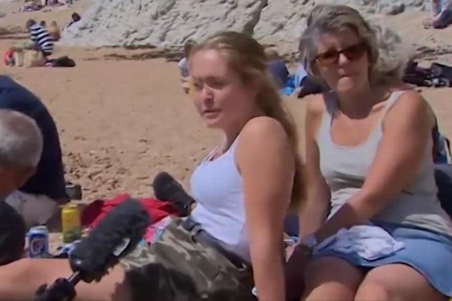 Ellie and Jane Peacock complained about those who traveled to the beach after they made a 90 minute journey to the same seaside: BBC