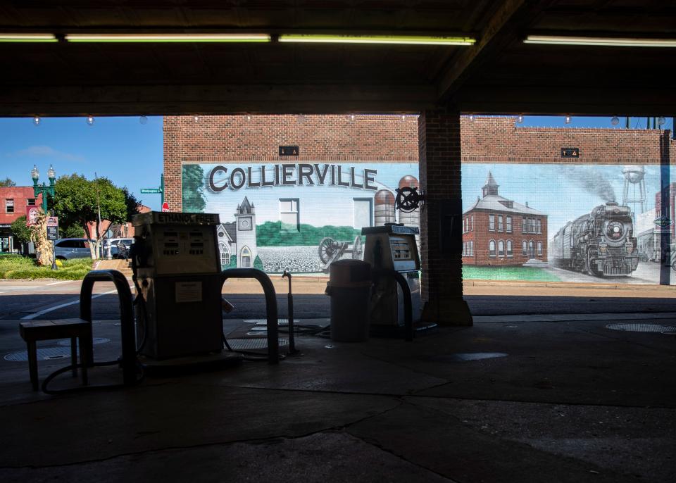 Oct. 26, 2021-McGinnis Oil Company on Collierville Town Square.