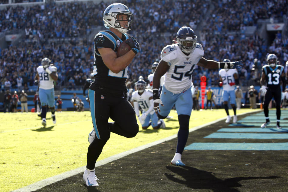 Could we see Carolina Panthers running back Christian McCaffrey on the NFL's opening night? (AP Photo/Brian Blanco)