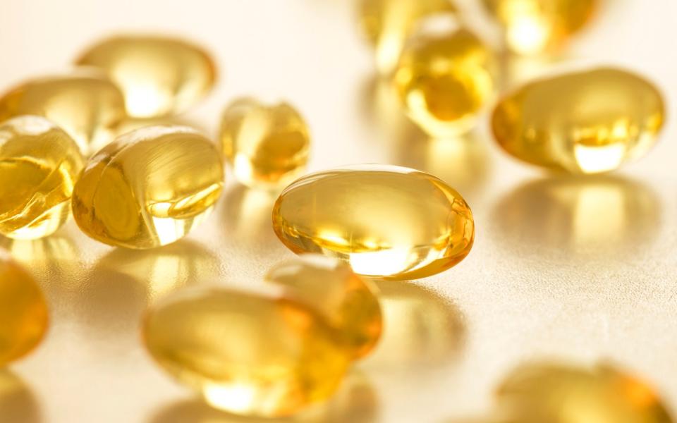 Vitamin D capsules.