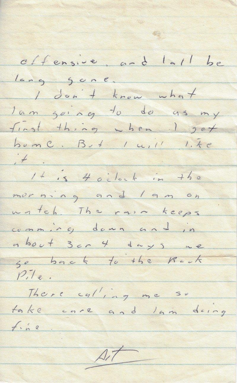 Letter from Arthur Bustamante / Credit: Center for American War Letters