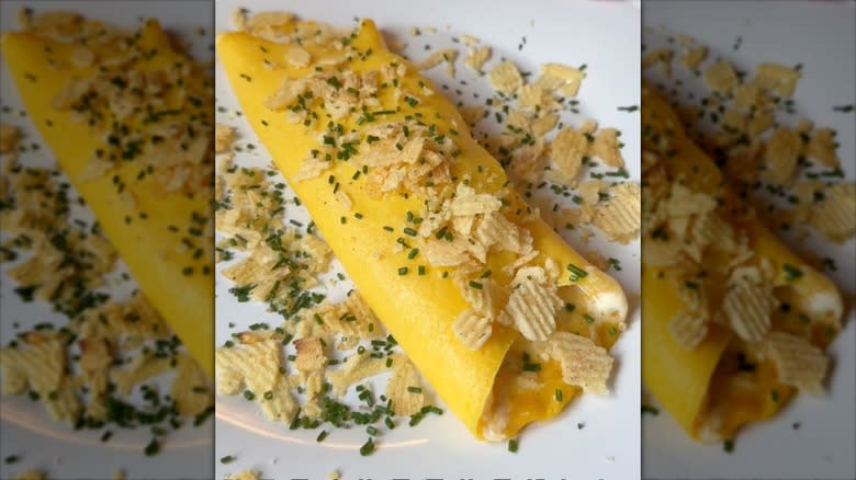 potato chip omelet on plate 