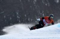 Snowboard - Pyeongchang 2018 Winter Olympics - Men's Parallel Giant Slalom Finals - Phoenix Snow Park - Pyeongchang, South Korea - February 24, 2018 - Nevin Galmarini of Switzerland competes. REUTERS/Dylan Martinez