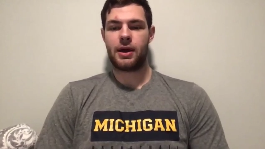 Michigan basketball's Hunter Dickinson talks Oct. 27, 2020, about going out on the water with Wolverines teammates and adjusting to the NCAA game.