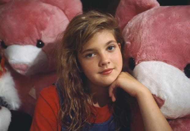 American child actress Drew Barrymore on the set of Clive Donner's 1986 television movie Babes in Toyland. (Photo by Pierre Perrin/Sygma via Getty Images)