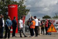 Employees of Hop ! Air France gather in Bouguenais near Nantes