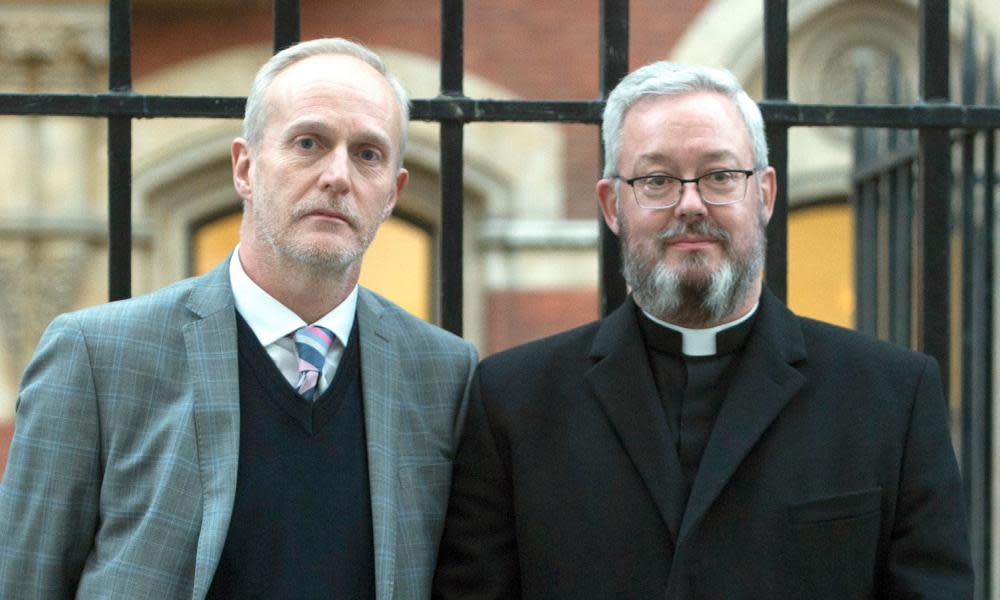 Canon Jeremy Pemberton (right) claimed he was discriminated against because he had married his partner Laurence Cunnington (left). 
