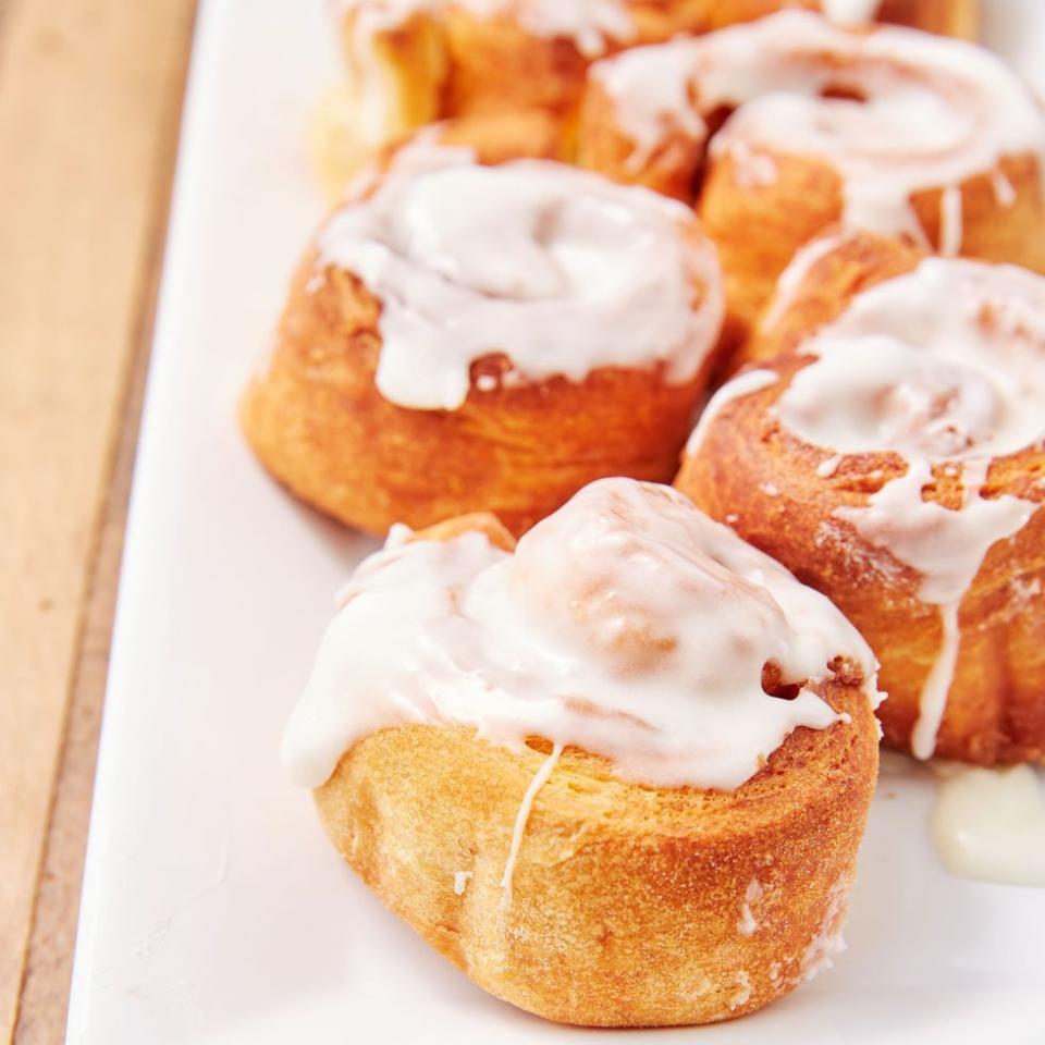 <p>If homemade <a href="https://www.delish.com/uk/cooking/recipes/a32443785/cinnamon-rolls-recipe/" rel="nofollow noopener" target="_blank" data-ylk="slk:Cinnamon Rolls;elm:context_link;itc:0;sec:content-canvas" class="link ">Cinnamon Rolls</a> seem like too much work on Saturday morning then we've found you the perfect solution. No need to wait on dough to rise with these easy air fryer cinnamon rolls. </p><p>Get the <a href="https://www.delish.com/uk/cooking/recipes/a34379112/air-fryer-cinnamon-rolls-recipe/" rel="nofollow noopener" target="_blank" data-ylk="slk:Air Fryer Cinnamon Rolls;elm:context_link;itc:0;sec:content-canvas" class="link ">Air Fryer Cinnamon Rolls</a> recipe.</p>