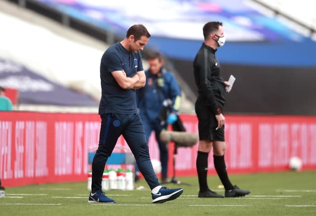 Chelsea manager Frank Lampard was unable to guide his side to victory at Wembley (