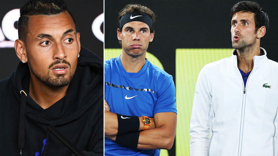 Nick Kyrgios blasted Rafael Nadal and Novak Djokovic. Image:Getty