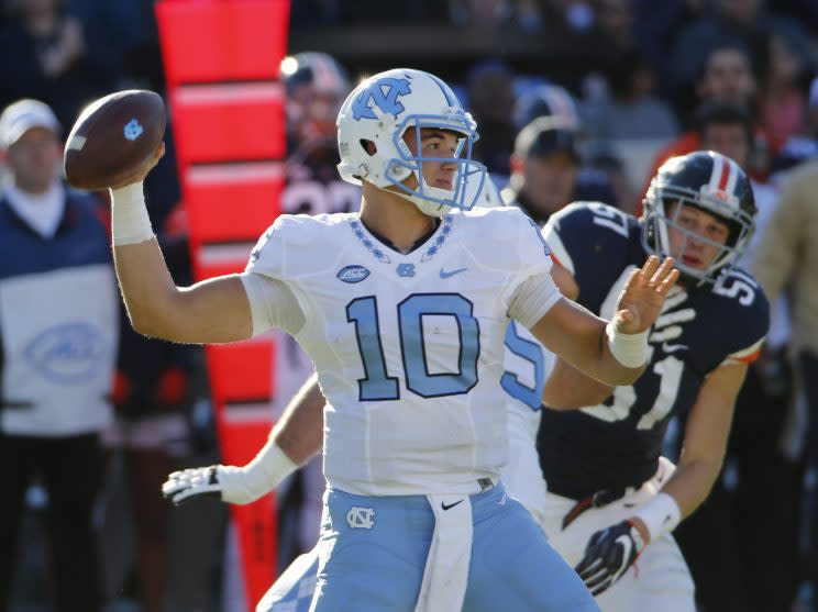 Mitchell Trubisky is expected to be selected early in the first round of the NFL draft. (AP)