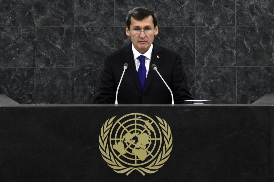 Sapardurdu Toyliyev, deputy PM of Turkmenistan, addresses the 68th session of the U.N. General Assembly in New York