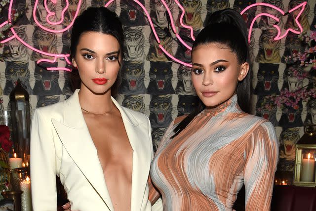 <p>Dimitrios Kambouris/Getty</p> Kendall Jenner and Kylie Jenner in 2018