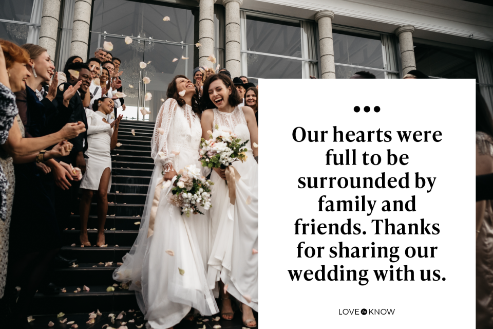 Our hearts were full to be surrounded by family and friends. Thanks for sharing our wedding with us.