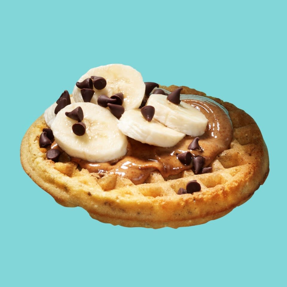 Waffle with Nut Butter, Banana & Chocolate Chips