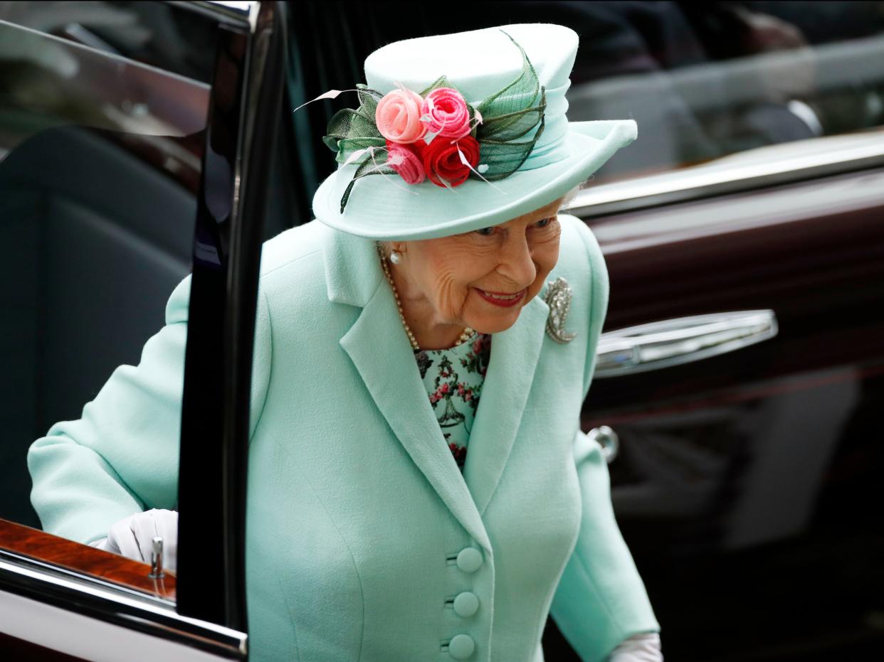 Queen Elizabeth II arrives at the Royal Ascot on Saturday 19 June 2021 (Action Images via Reuters)
