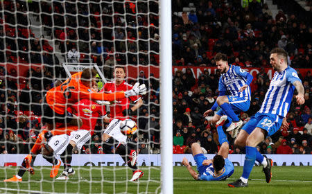 Soccer Football - FA Cup Quarter Final - Manchester United vs Brighton & Hove Albion - Old Trafford, Manchester, Britain - March 17, 2018 Manchester United's Nemanja Matic scores their second goal Action Images via Reuters/Jason Cairnduff