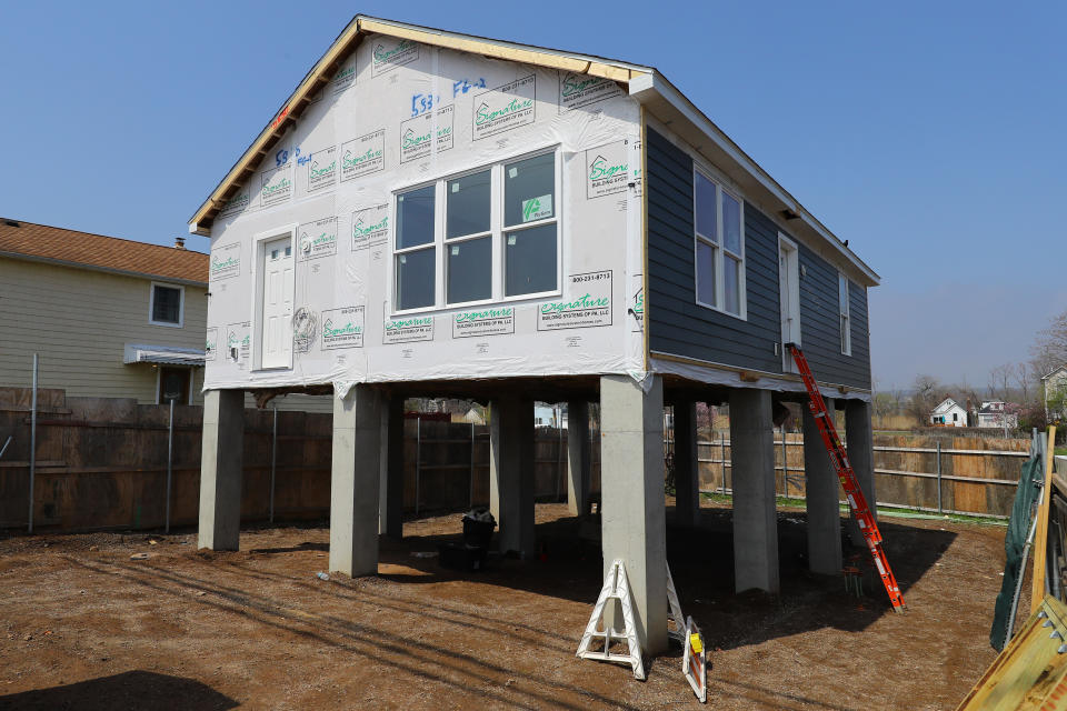 A home under renovation five years after Hurricane Sandy hit the Ocean Breeze neighborhood of Staten Island