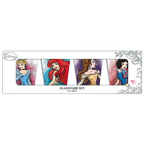 25) Disney Princesses Portrait 4-Pack Mini-Glasses Set