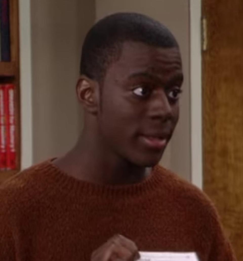 Deon Richmond as Jordan tells Tamera she needs to rewrite her article for the school paper in "Sister, Sister"