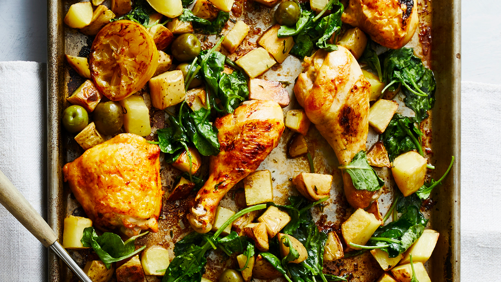 best healthy dinner recipes roasted chicken and potatoes with kale