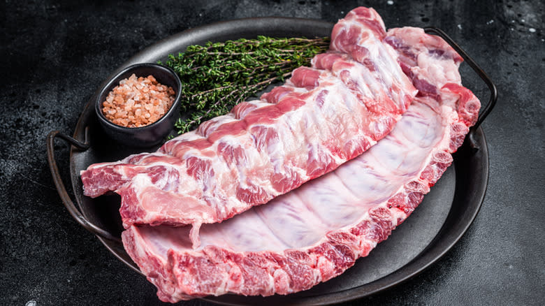 raw pork spare ribs