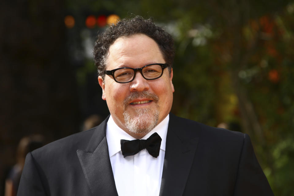 Director Jon Favreau poses for photographers upon arrival at the 'Lion King' European premiere in central London, Sunday, July 14, 2019. (Photo by Joel C Ryan/Invision/AP)