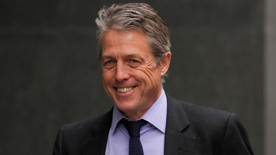 Hugh Grant walks outside the High Court, in London, Britain April 27, 2023.