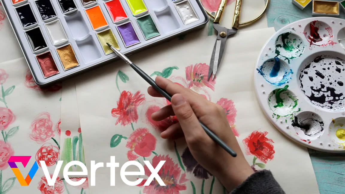  Watercolour techniques - A photo of a woman painting flowers with watercolours. . 