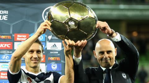 Mark Milligan Kevin Muscat Melbourne Victory A-League 2014-15