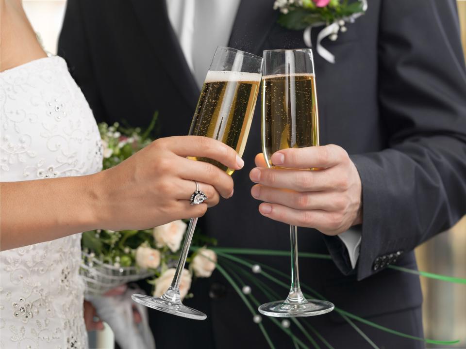 champagne toast wedding