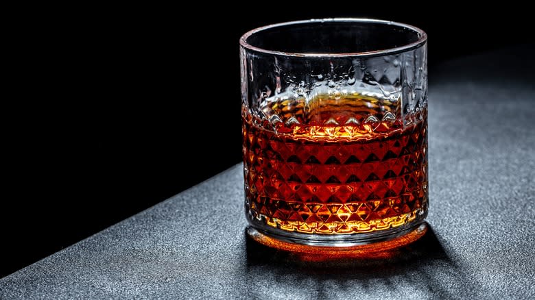 Bourbon in crystal glass