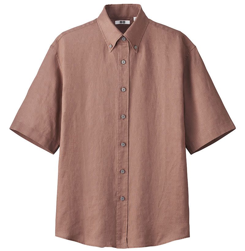 Linen Wide-Fit Short-Sleeve Shirt