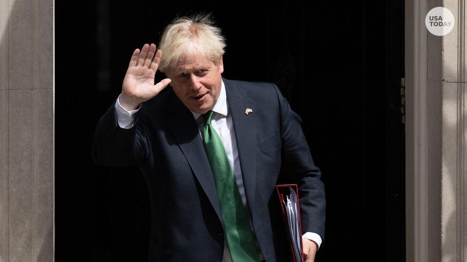 Boris Johnson leaves 10 Downing Street to attend Prime Minister's Questions in the House of Commons on July 13, 2022 in London, England.