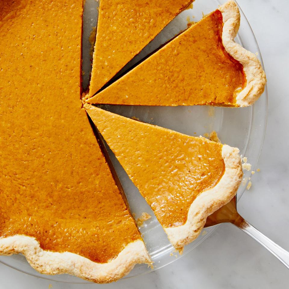 pumpkin pie with homemade flaky crust