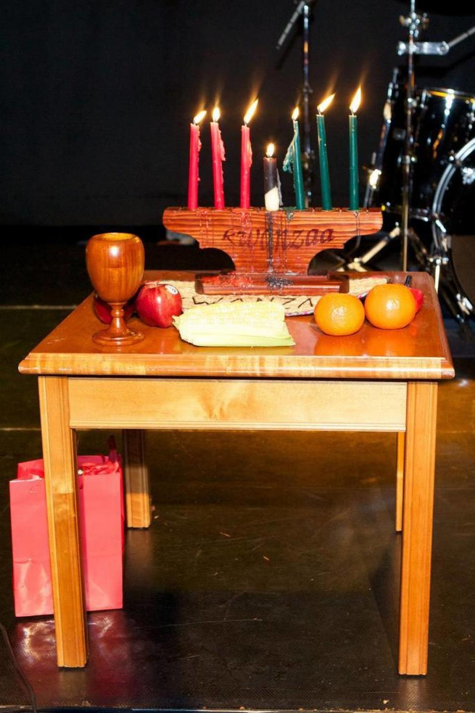 Kwanzaa is celebrated from Dec. 26 to Jan. 1. Here is atable set up for 2011 celebration at the African Heritage Cultural Arts Center.