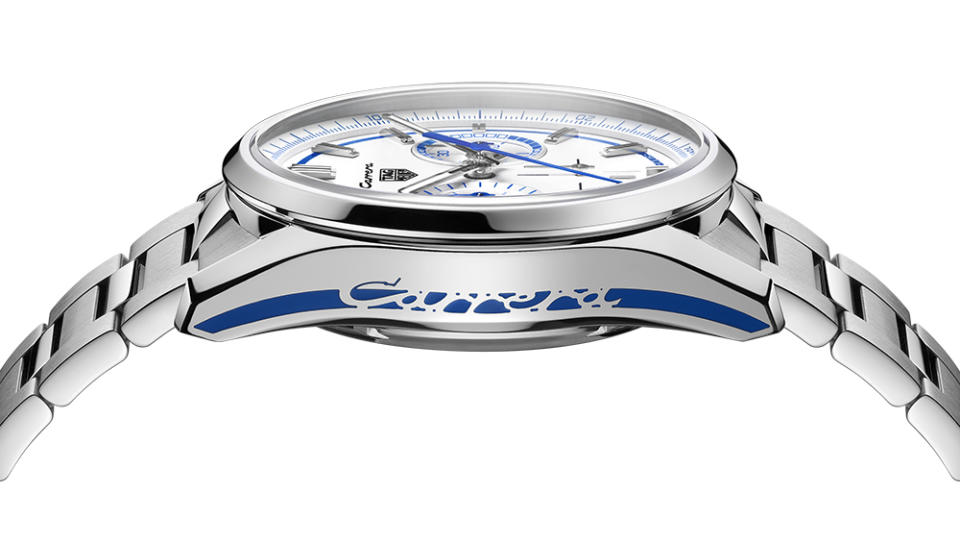 The Carrera's signature typography appears on the left side of the limited-edition model's case.